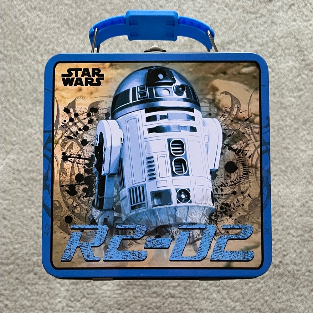 Star Wars R2-D2 Blue and Collectable Silver Tin Box